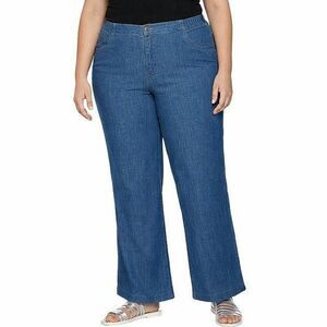 d&co. Pants Size 20W Blue Wide Leg Lightweight Chambray NWPT